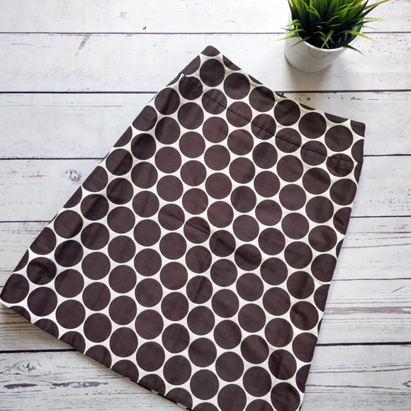 AKRIS PUNTO Cream Brown Dotted Pencil Skirt 4